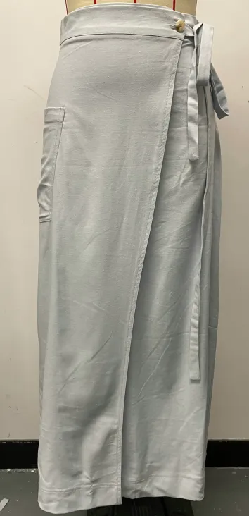 Women's Cotton Long Dress With High Waist And Irregular Lace up Light Blue - Shop at LoveMi