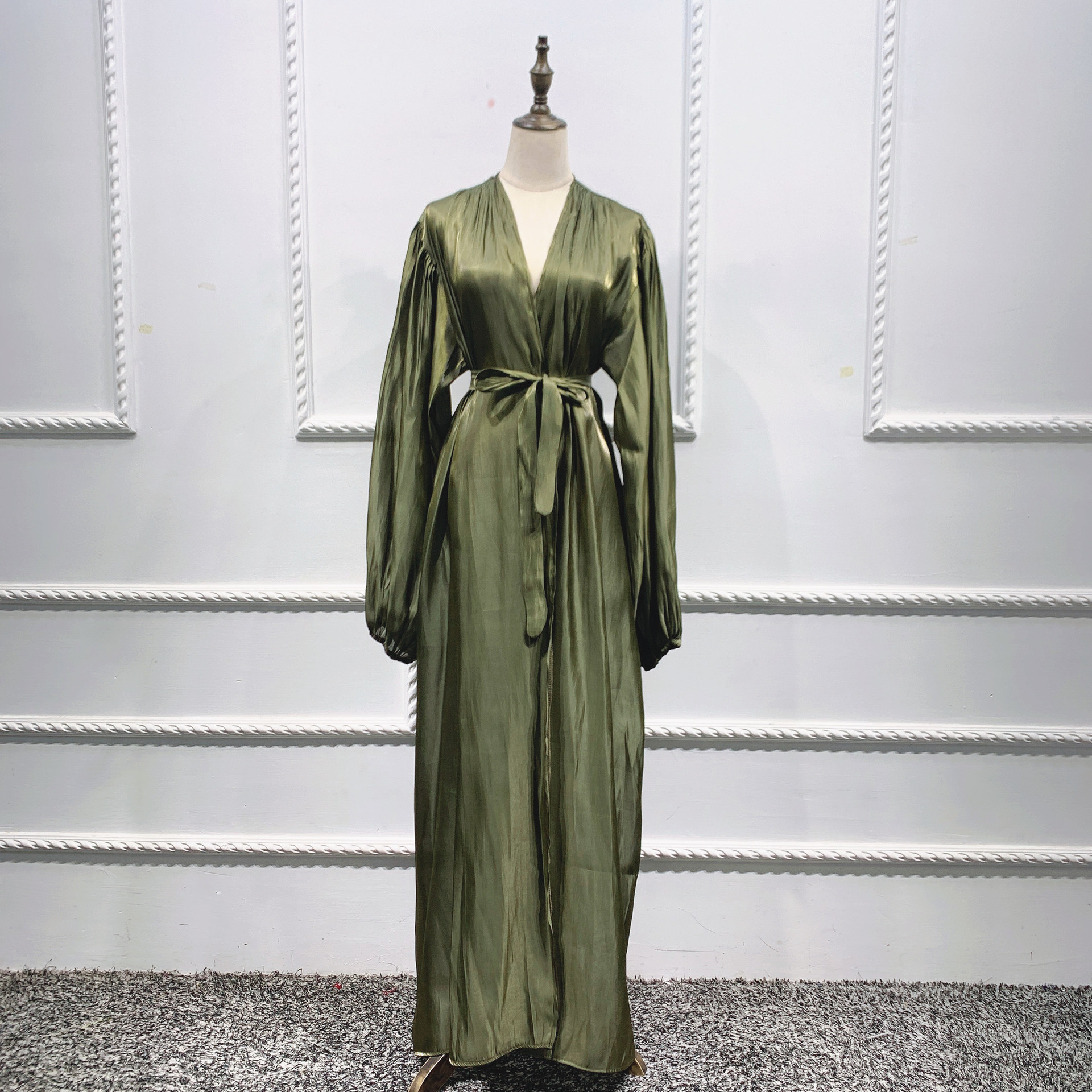 Puff-Sleeve Long Dress