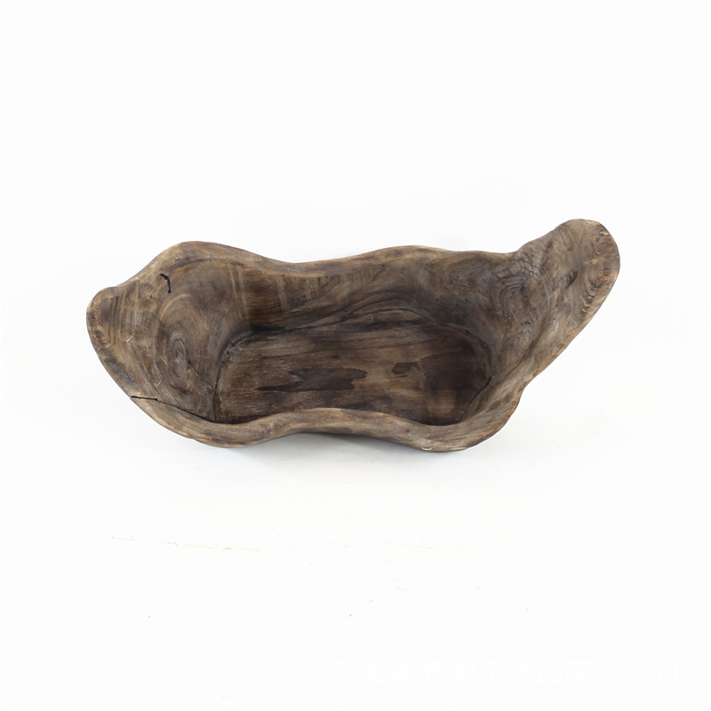 Vintage Old Wabi-sabi Style Wooden Succulent Planter