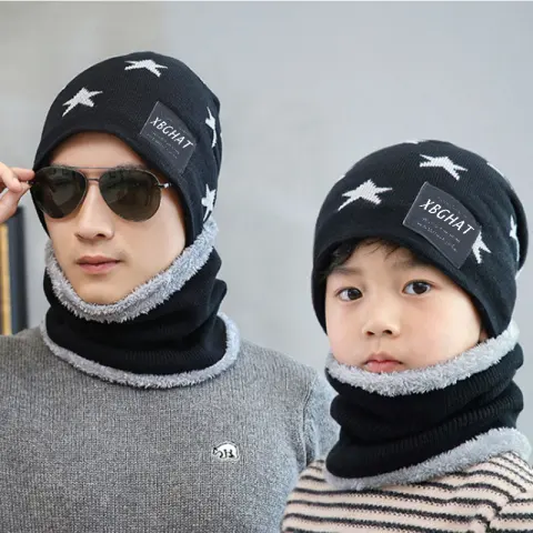 Five Pointed Star Woolen Hat Autumn and Winter Warm