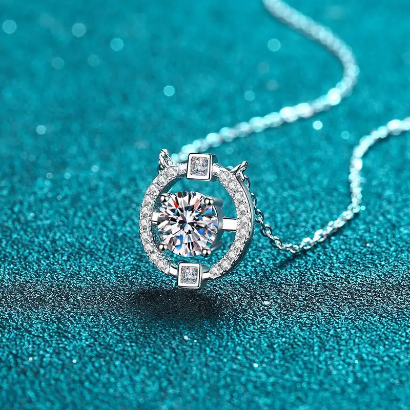 Women's Sterling Silver Simple Moissanite Necklace