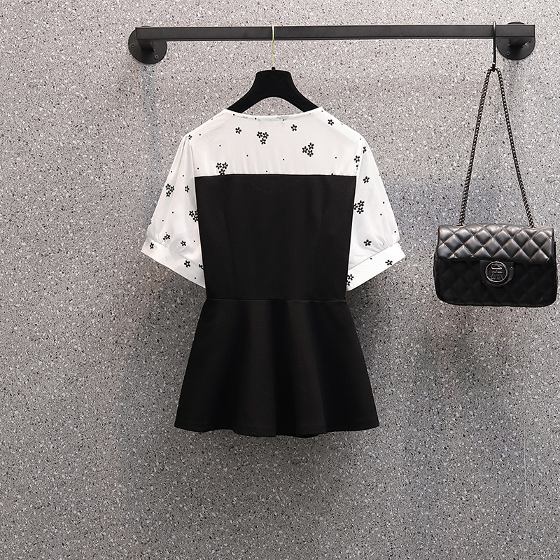 Splicing Plus Size Women's Fashion Simple Fake Two Pieces