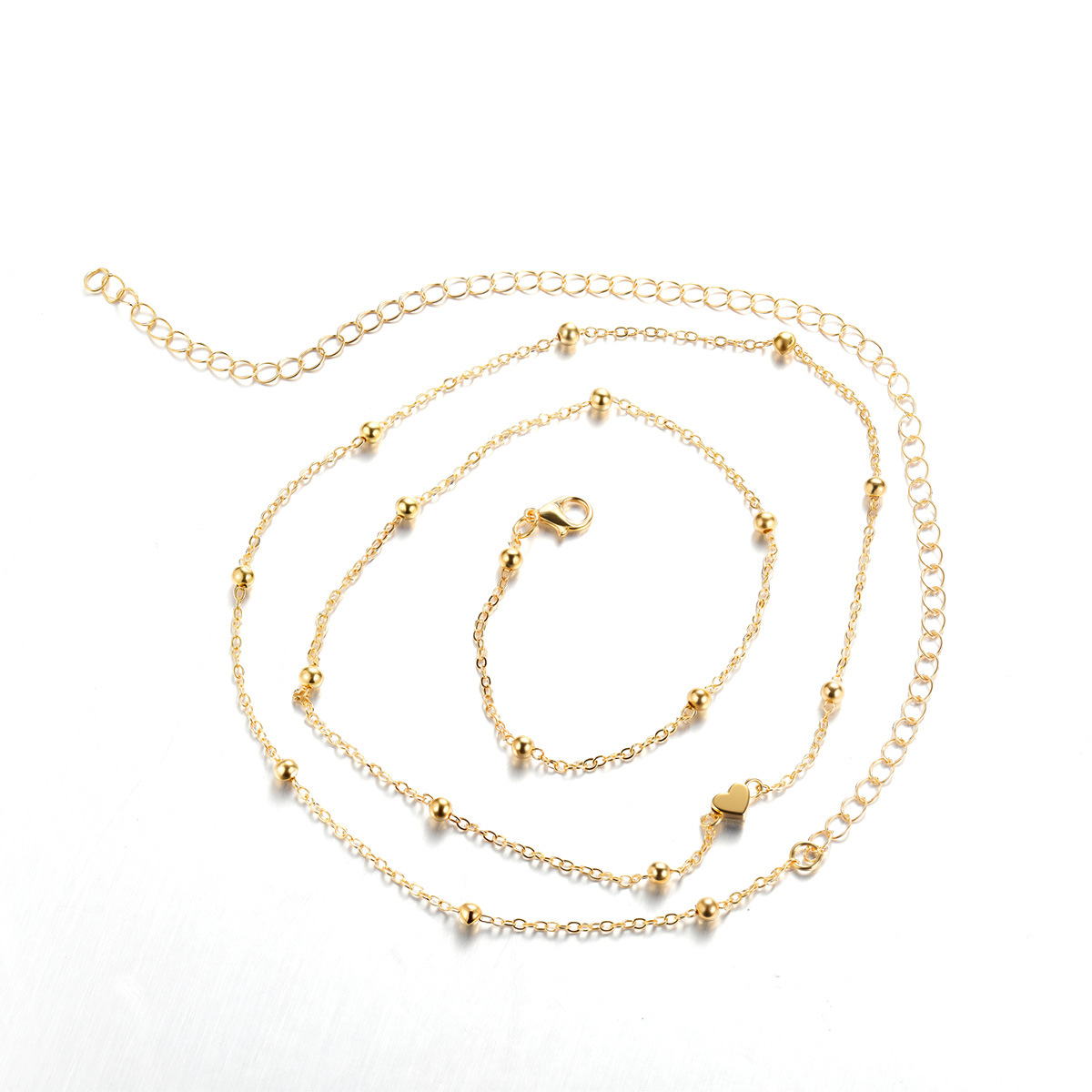 Creative And Fashionable Heart-shaped Bead Waist Chain, Golden Alloy Waist Chain For Women, Summer Accessory.