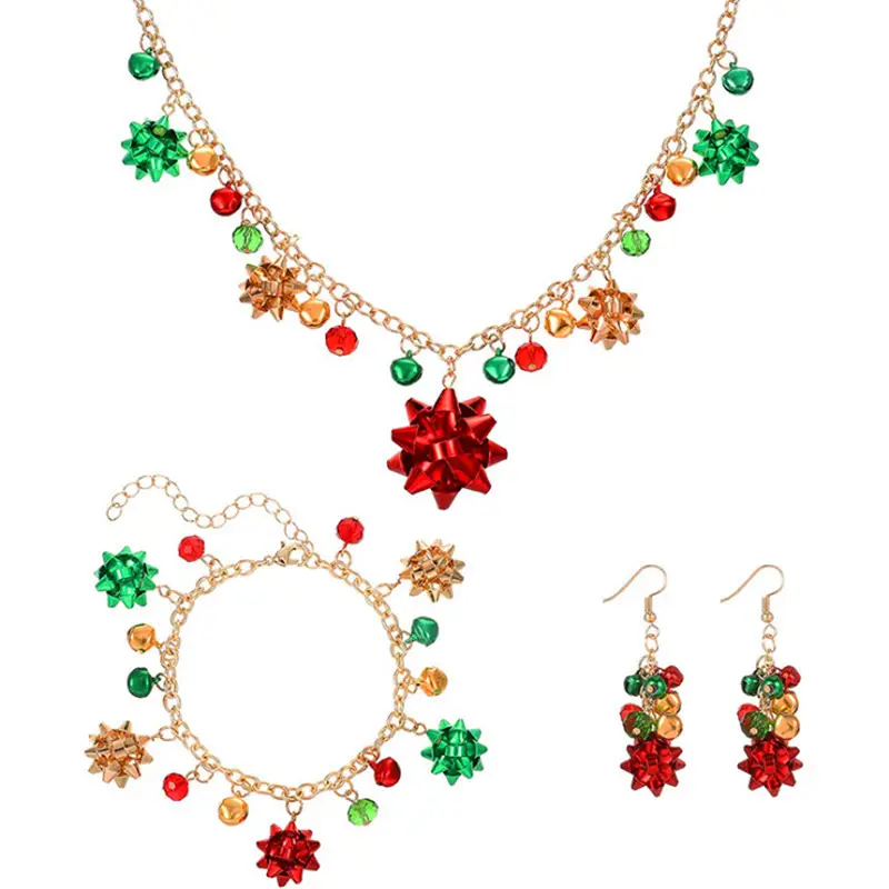 New Christmas Necklace Set Flower Color