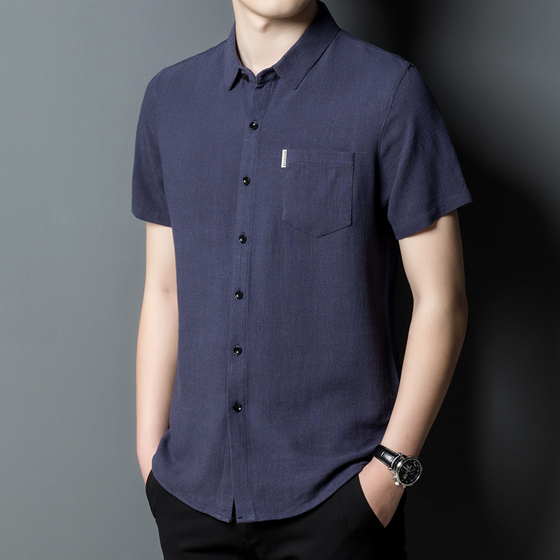 Fashion Men's Short-sleeved Shirt Summer New Style Youth Business