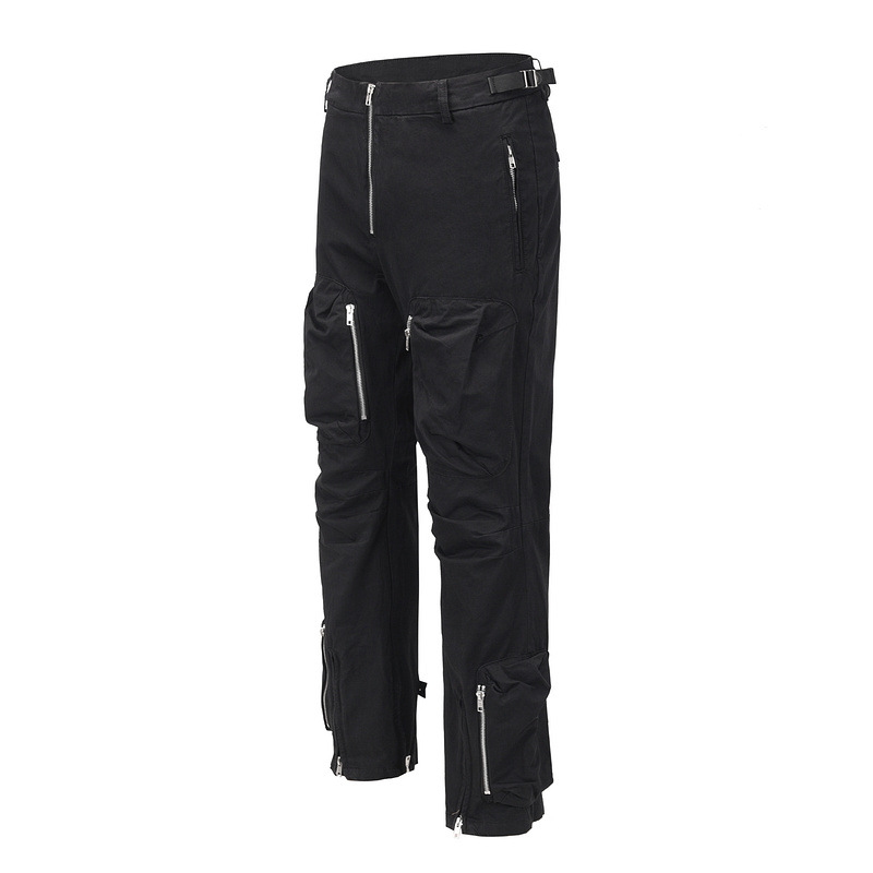 The Same Dark Wind Loose Zipper Multi-pocket Functional Overalls