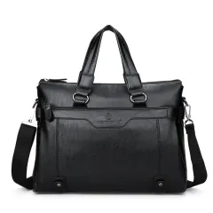 Laptop Bag Briefcase Men's Shoulder - Black - View 1