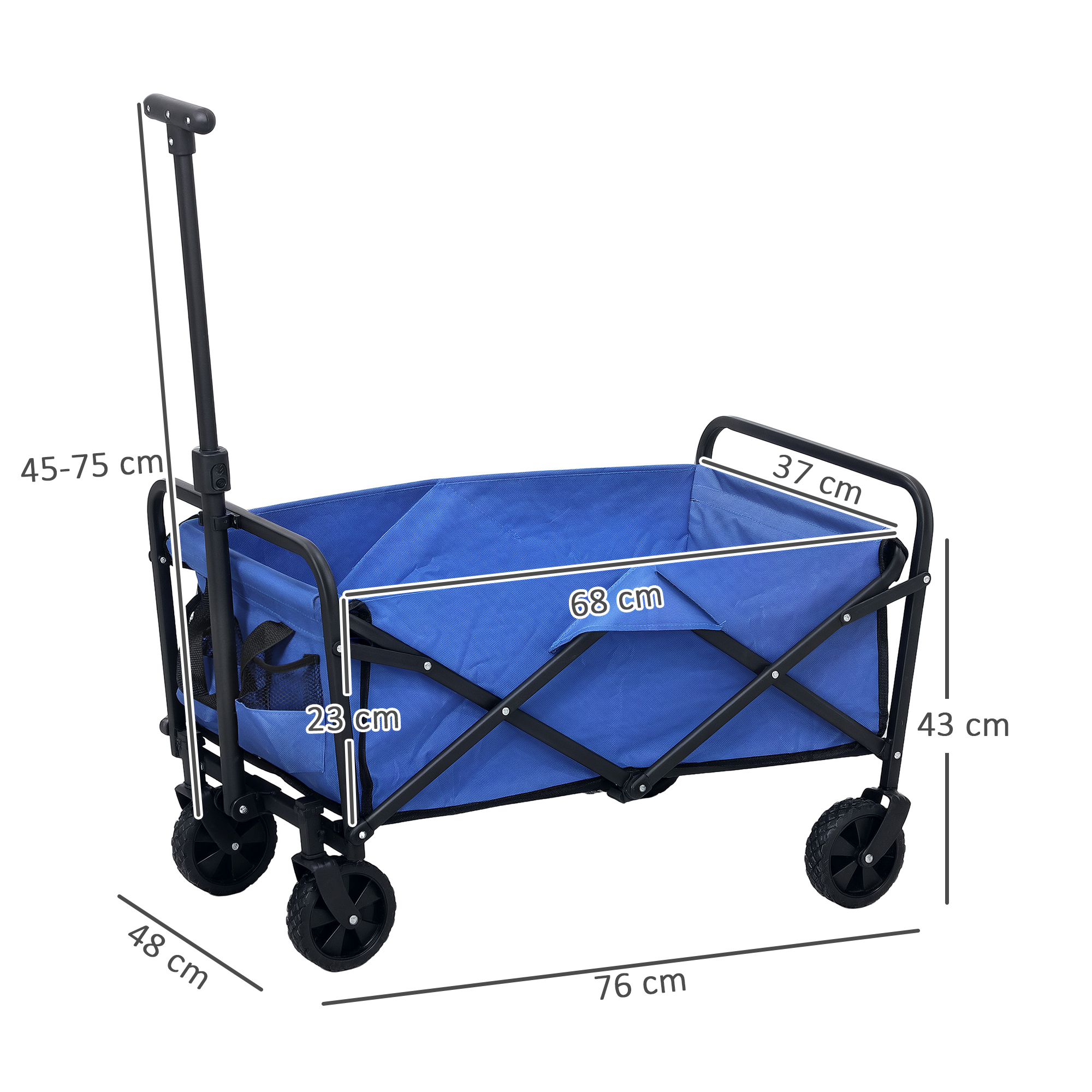 62L Festival Handcart With Wheels, Garden Folding 120kg Heavy Duty Foldable — image 7