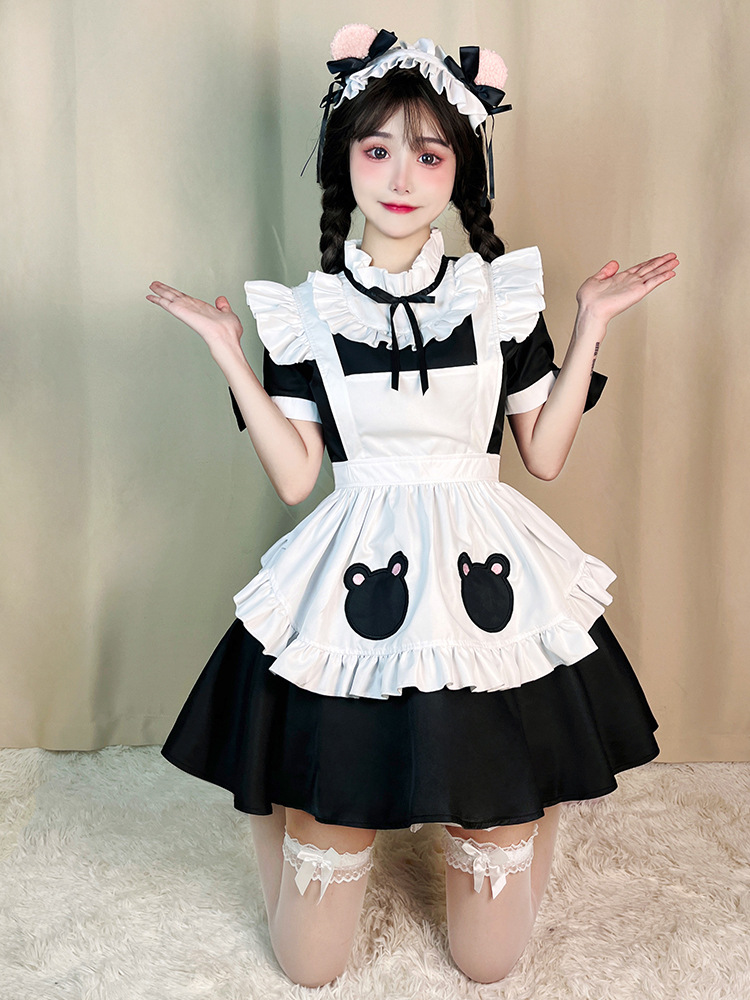 Title 2, Cute Bear Maid Outfit COS Lolita Anime Performa...