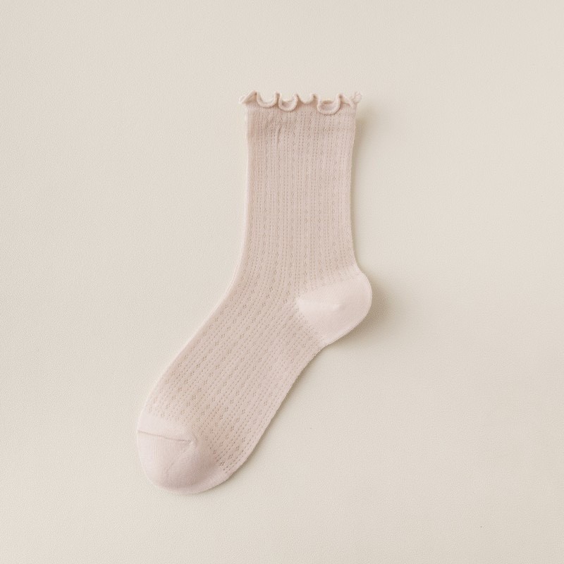 Summer Socks For Children Fungal Edge Thin Mesh Loose Mouth Stacked Breathable Middle Tube Socks thumbnail 5