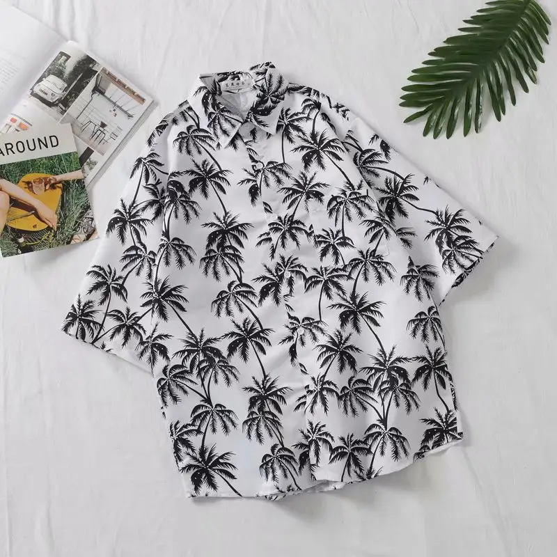Casual Loose Half Sleeve Shirt Printed Men's
