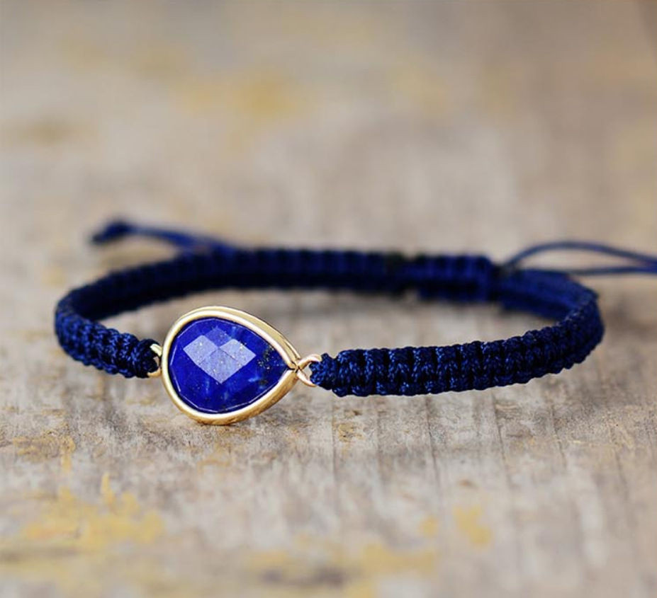 Hand Braided Rope Fringe Labrador Spar Friendship Bracelet