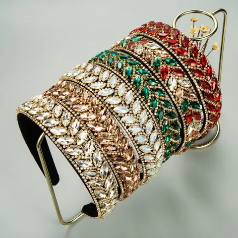 Female Fashion Claw Chain Inlaid Glass Diamond Full Headband
