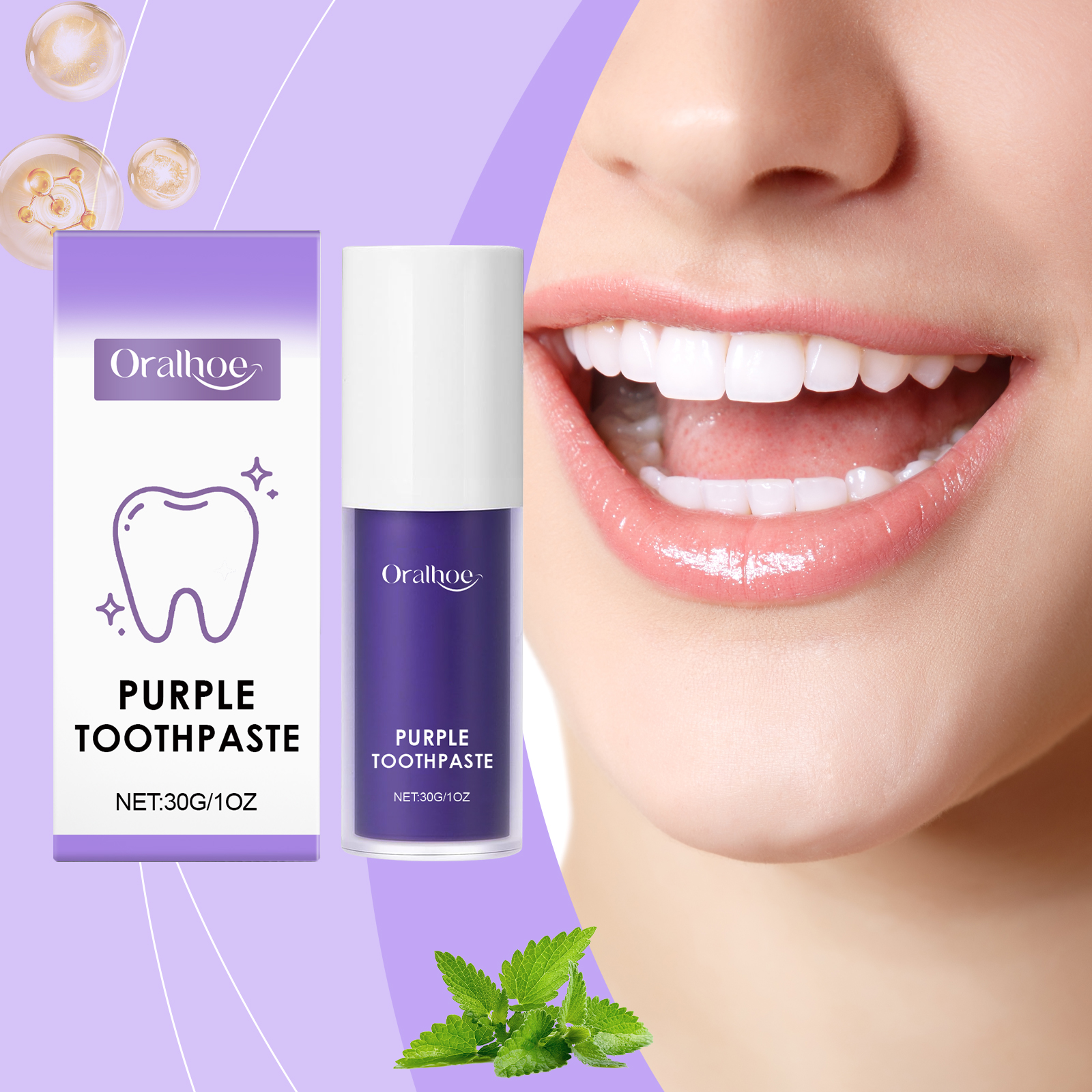 Dentifrice blanchissant violet — Élimine taches et mauvaise haleine 1