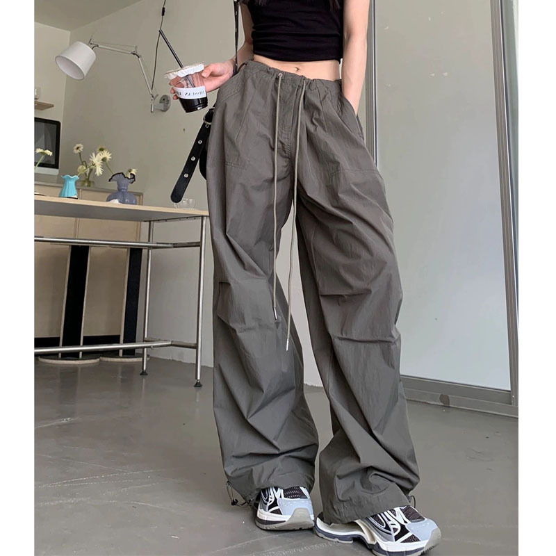 Women's Fashion Simple Pleated Slim-fit Drooping Wide-leg Pants