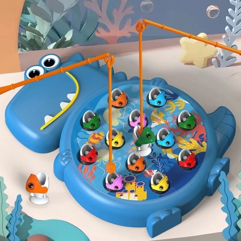 Juego de pesca magnética de dinosaurios