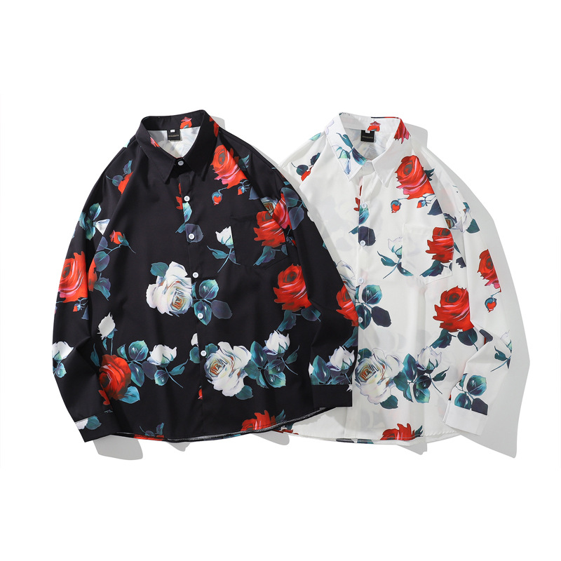 Title 6, Retro Rose Couple shirt met lange mouwen, trend...