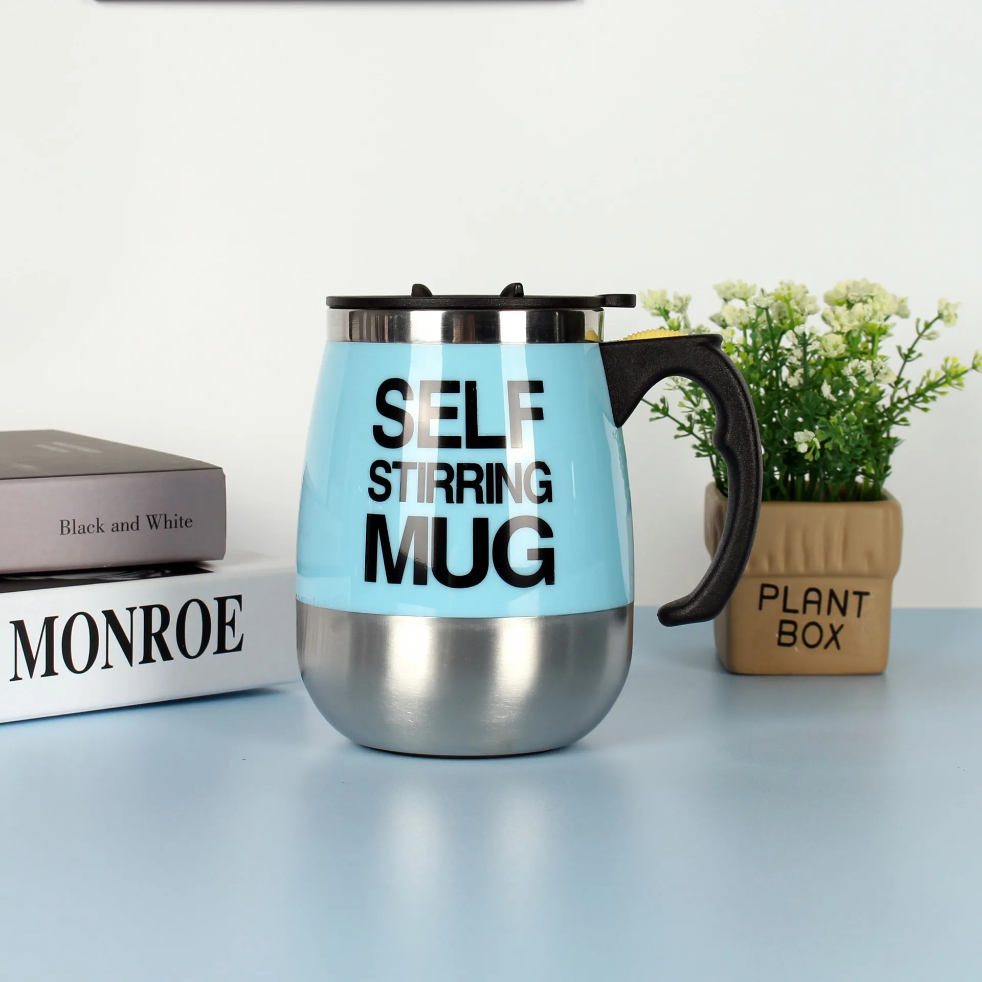 Electric Self Stirring Coffee Mug Cup Stainless Steel Automatic Self Mixing & Spinning Home Office Travel Mixer Milk Whisk Cup – image 10