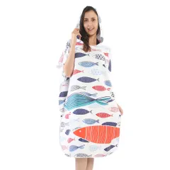 Trendy Swimming Beach Shawl Adult Double-sided Velvet Cape - T - View 1