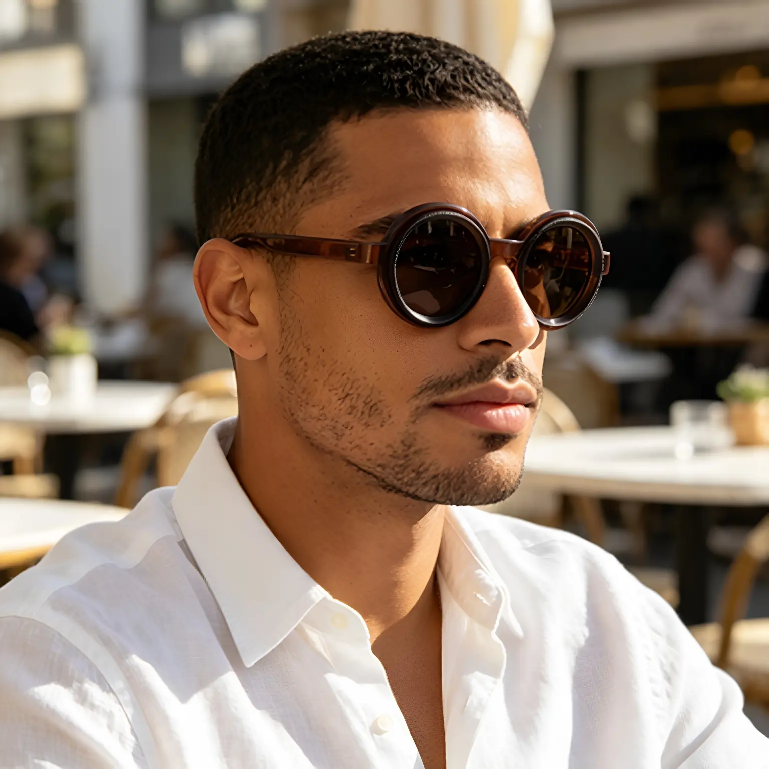 New Large-Frame Sunglasses For Men With Metal Frames, One-Piece Fashionable Internet Celebrity Square-Frame Glasses, Trendy Sun Protection Driving Sunglasses