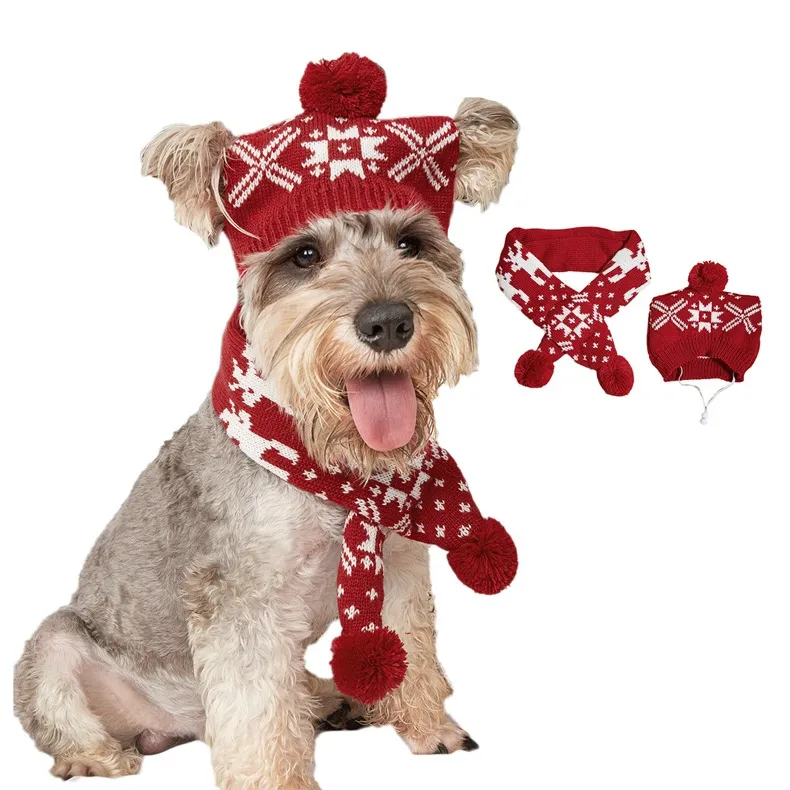 Pet Cat Dog Knitting Christmas Scarf Accessories – image 7