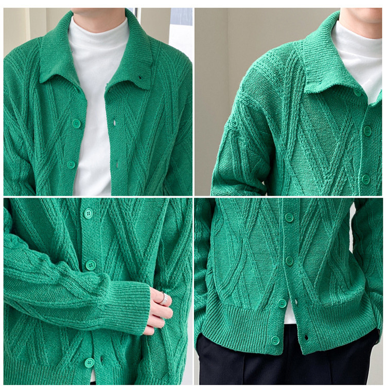 Knitted Cardigan Men's Youth Retro Sweater