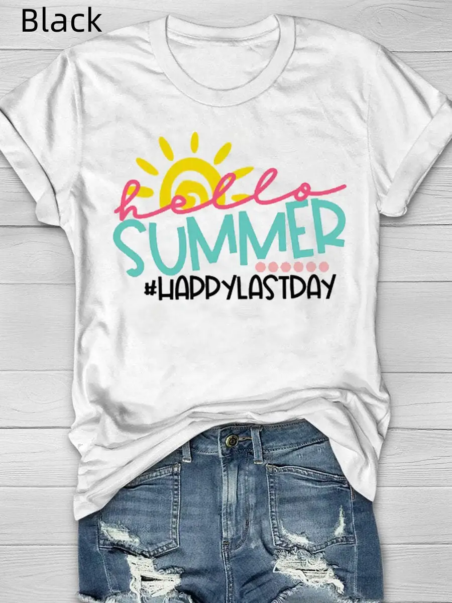 Printed Street Short Sleeve Sports T-shirt For Women