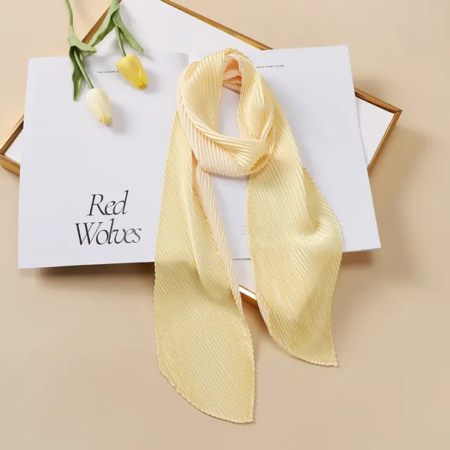 Color Blocking Small Ribbon Scarf Women's Pleated Hair Band Yz1023 10X130Cm - Shop at LoveMi