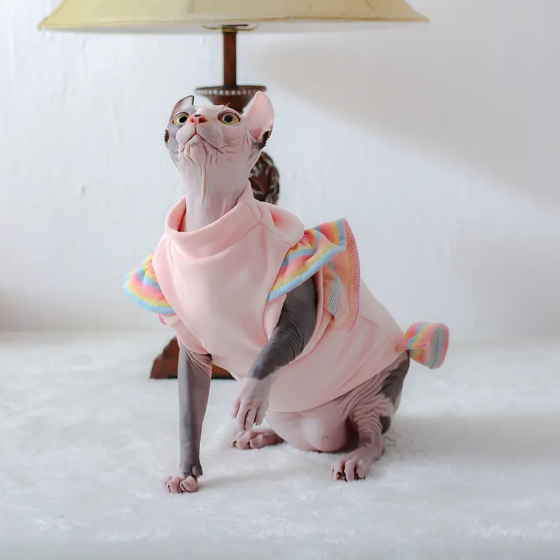 Princess Style Ruffled Shirt for Sphynx Cats and Small Pets