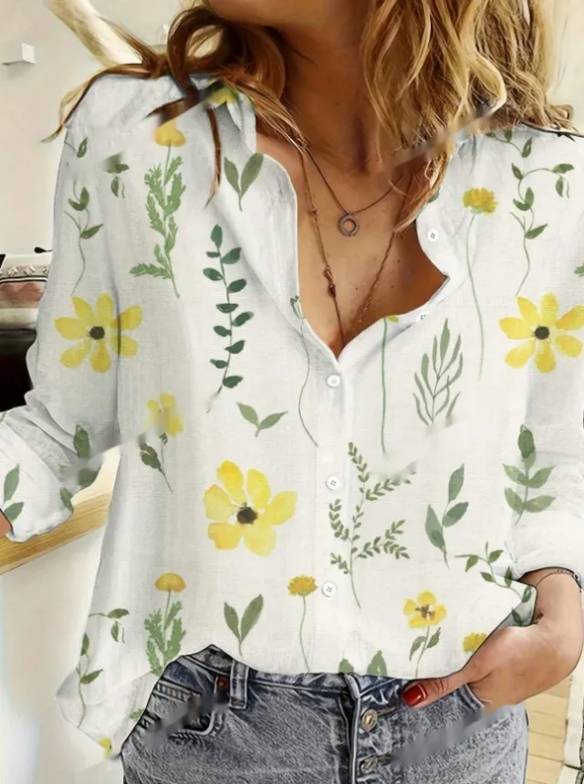 Women's Spring Summer Long Sleeve Casual Shirt Multicolour - Shop at LoveMi