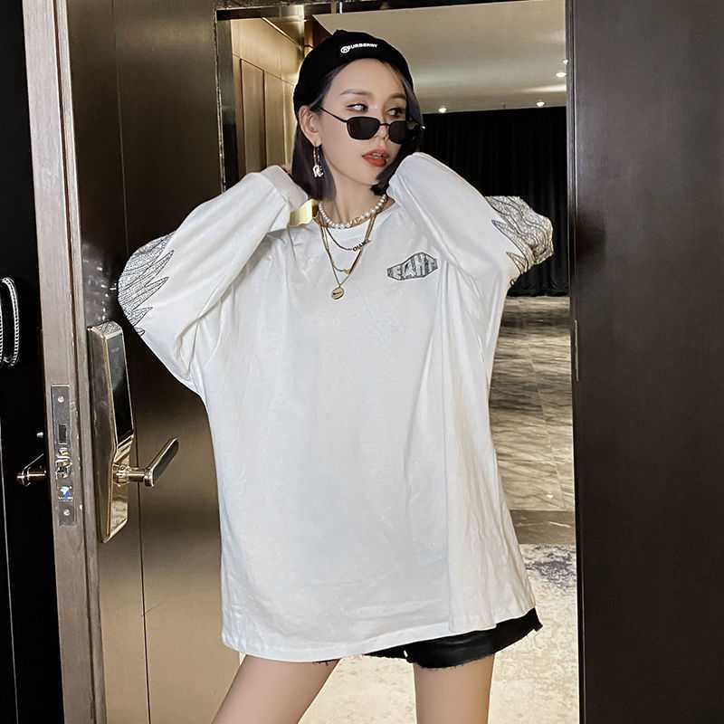 Title 3, Hot Diamond Mid-Length T-Shirt Women Long Sleeves