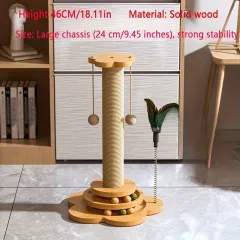 Interactive Cat Scratcher With Rotating Platform - Durable Velvet Rope Surrounded Scratcher With Ball, Suitable For Kittens And Adult Cats, Multi-l... - View 1