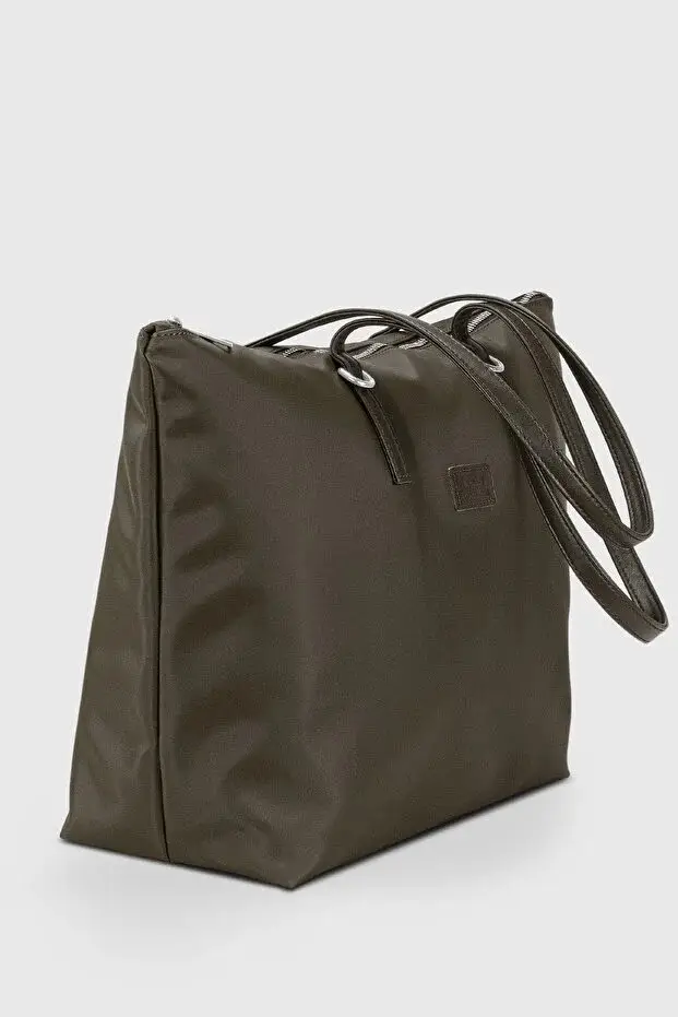 Khaki Large Capacity Water Resistant Shopper Bag For Women