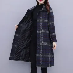 Women's New Plus Size Plus Cotton Padded Woolen Coat - Picture Colour-3Xl - View 1