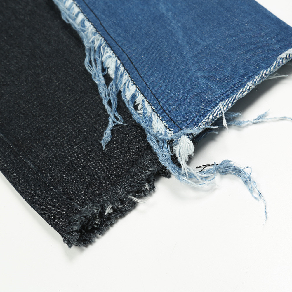 Title 3, Heren jeans met kleurcontrast en rafelige detai...