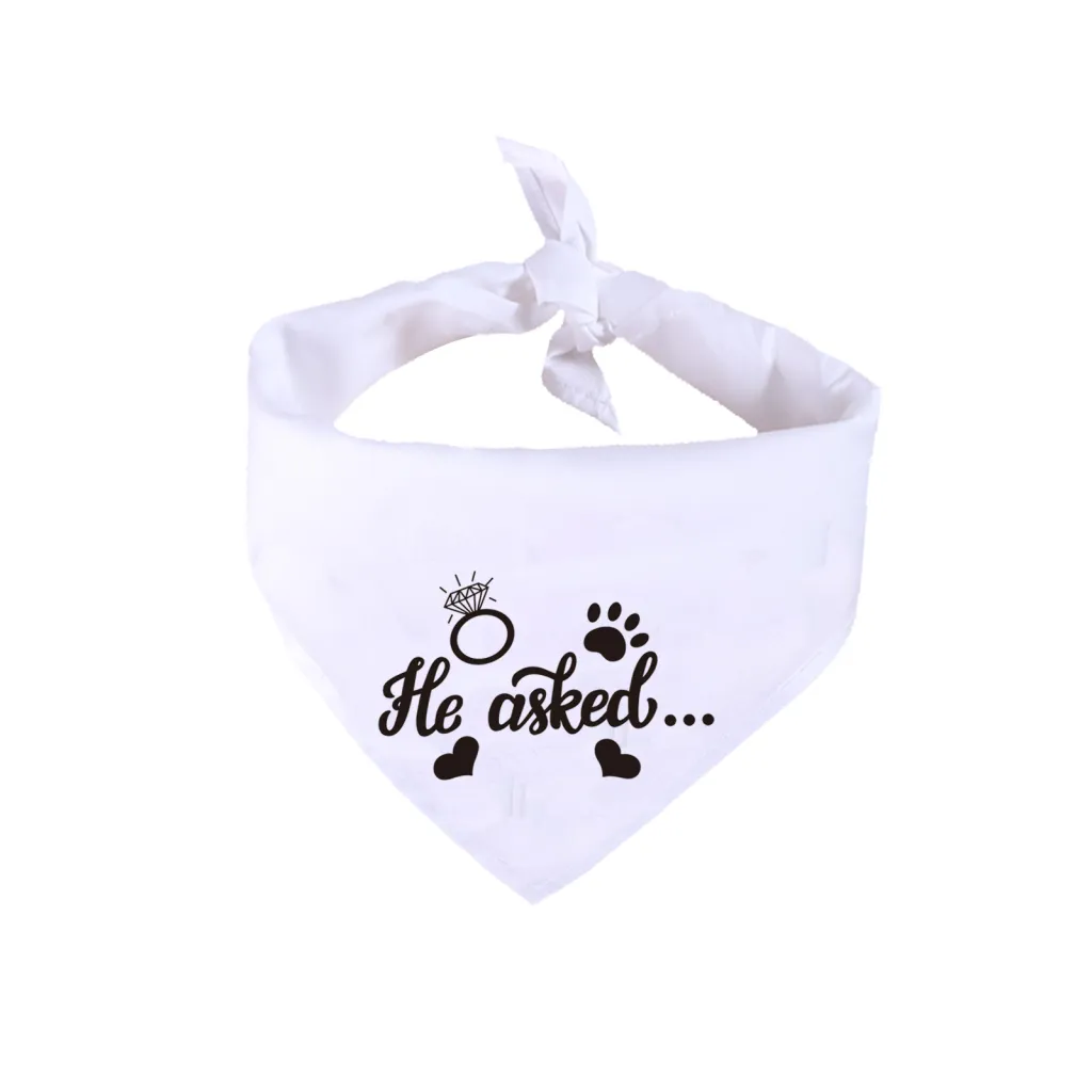 White Valentine's Day Saliva Towel Dog Wedding Jewelry - He Asked