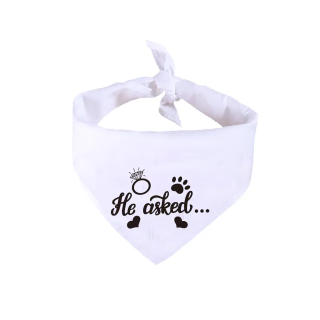 White Valentine's Day Saliva Towel Dog Wedding Jewelry He Asked - Shop at LoveMi