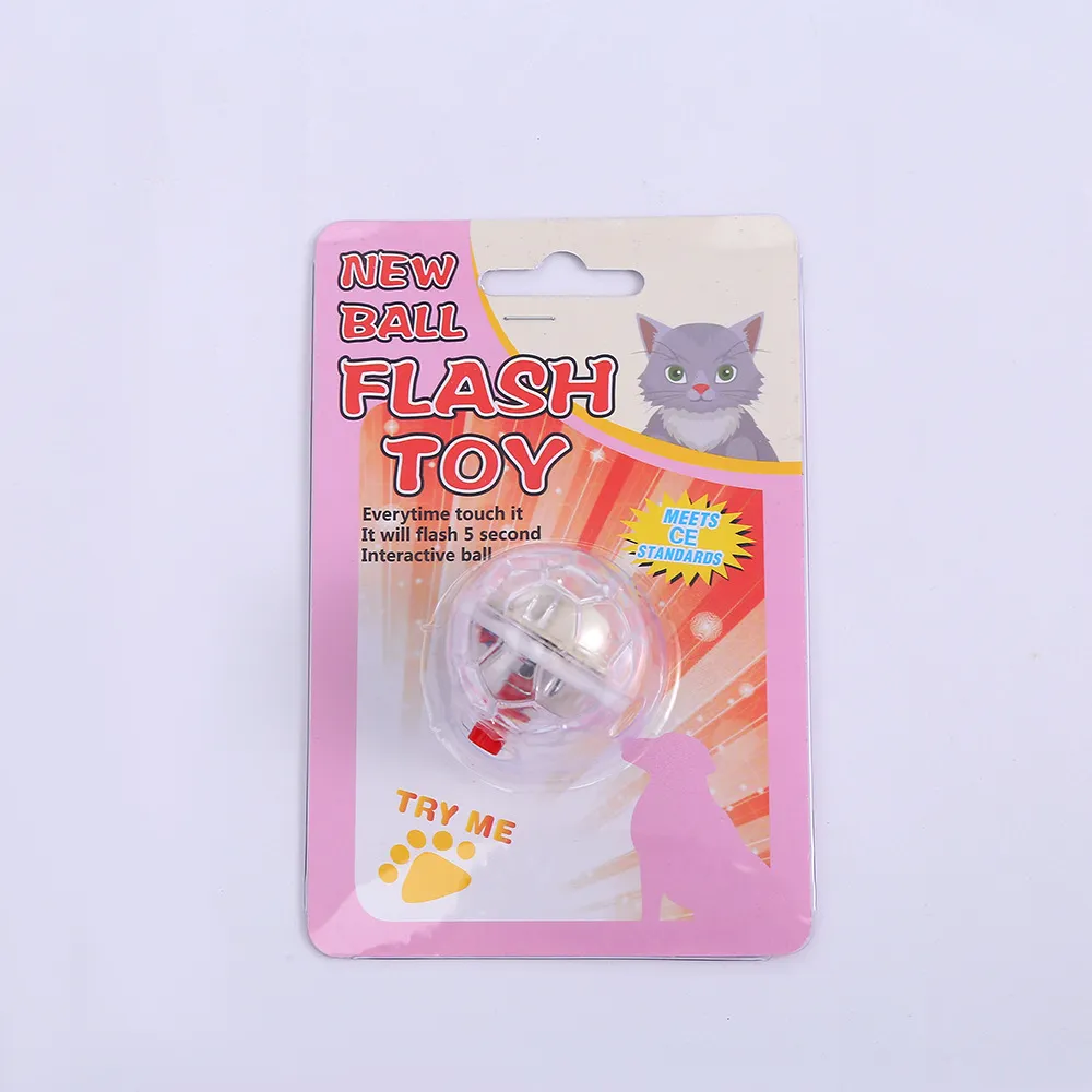 Cat Dog Toy Ball New Fashion Glowing Transparent Plastic Ball Pet Interactive Toy Funny Training Cat GlowBalls Toys Pet Products - Card Insertion D...