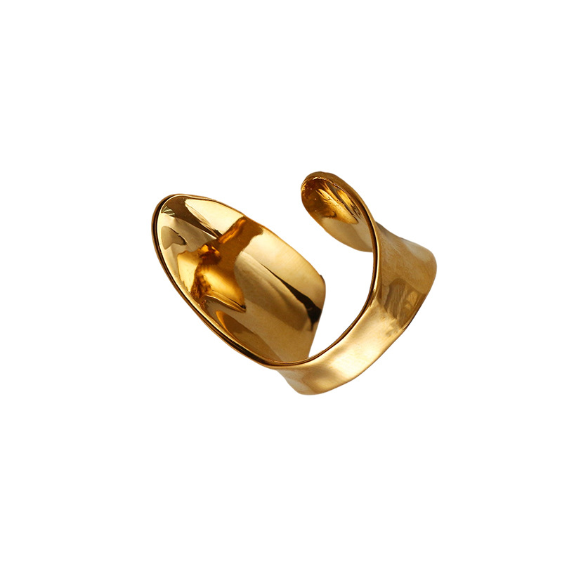 Exaggerated Personality Profile Wide Version Glossy 18K Gold