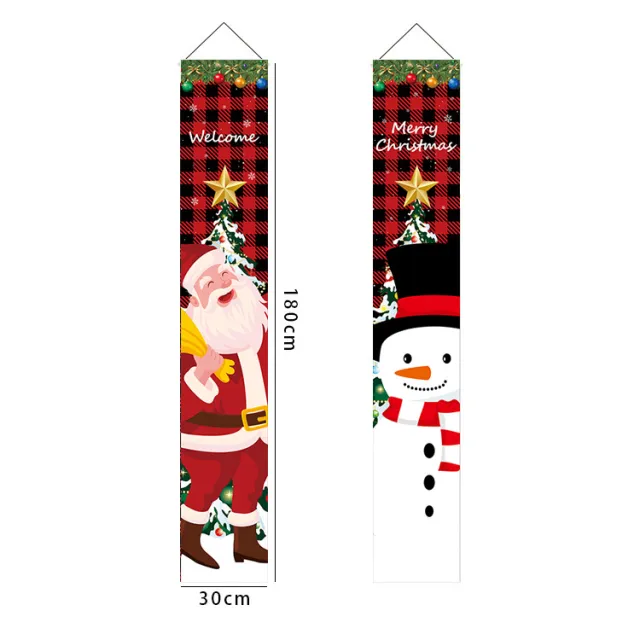 Christmas Banner Couplet Porch Decoration Flag 100D Polyester Fabrics - Shop at LoveMi