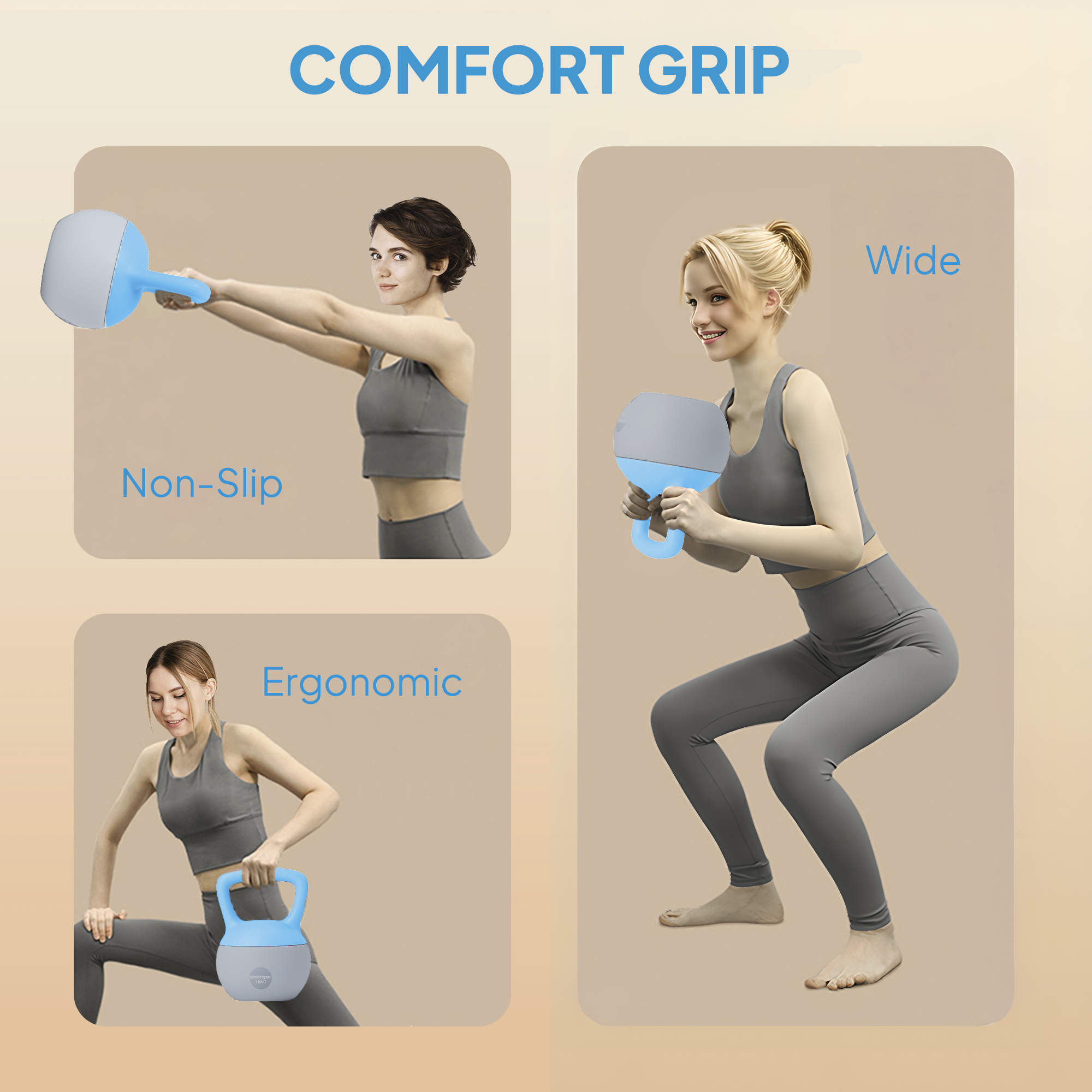 10Kg Soft Kettlebell With Anti Slip Handle, Suitable For Home Gym