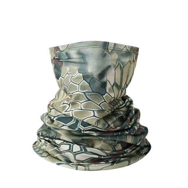 Cycling Sunscreen Mask Ice Silk Headscarf Green Python Pattern - Shop at LoveMi