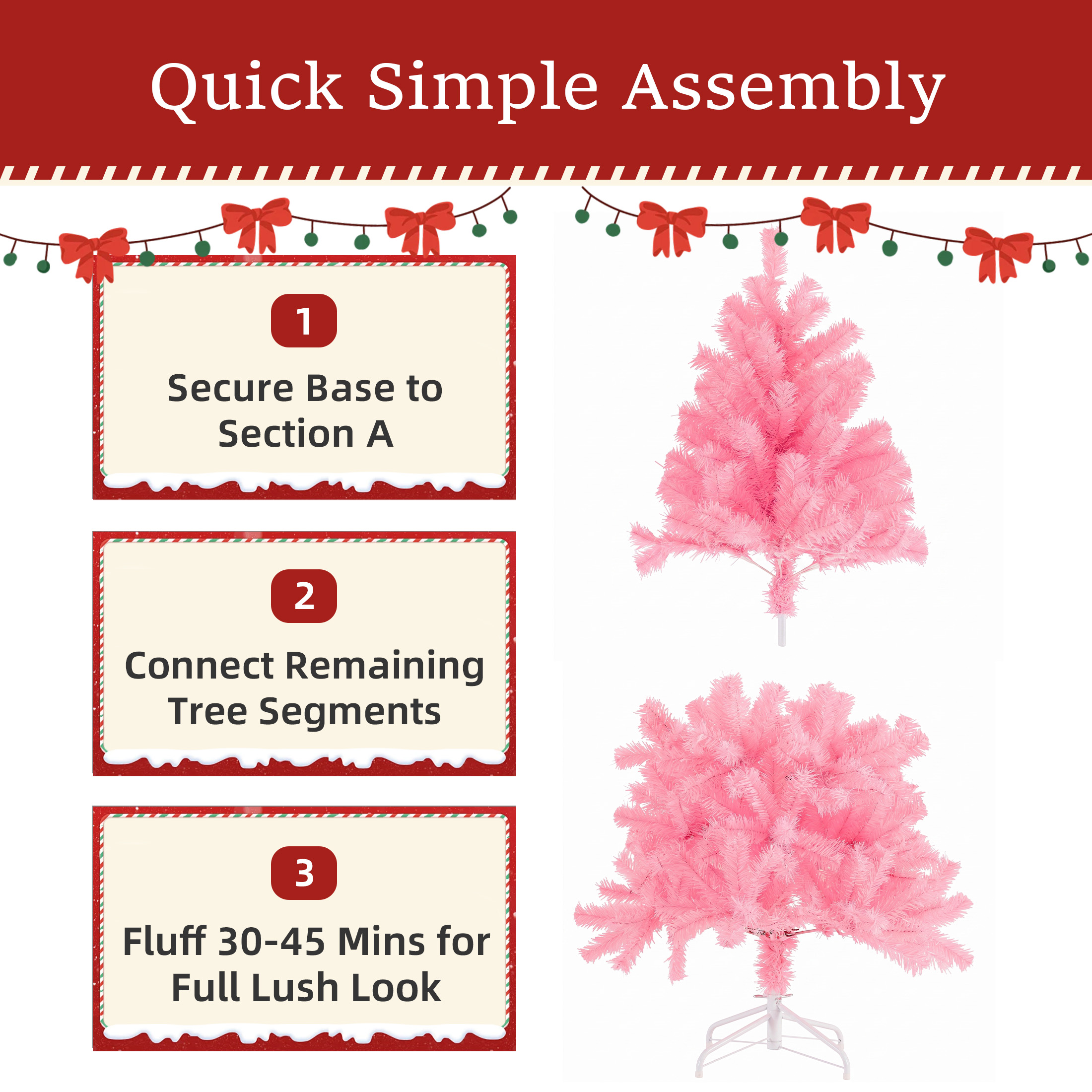 Prelit Christmas Tree, Realistic Spruce, With Metal Stand 6