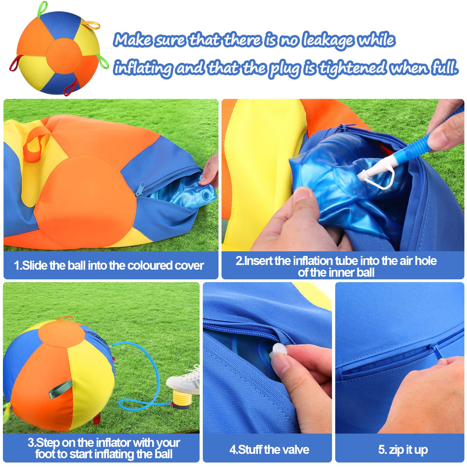 Herding Ball For Dogs, Large Dog Ball With Handles For Outdoor Play, Indestructible Training Toy Balls For Australian Shepherd, Interactive Toy Balls For Medium & Large Dogs view 2