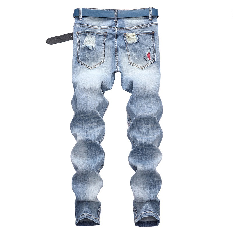 Title 6, Mens Light-Colored Stretch Ripped Jeans Stylis...