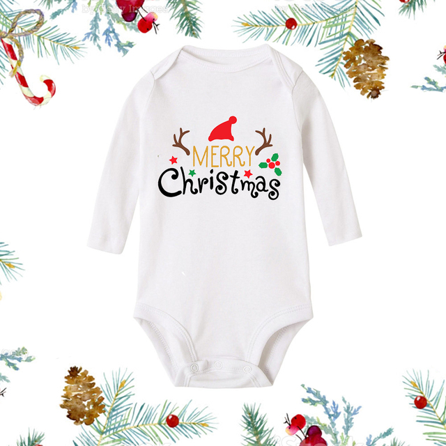 Christmas Newborn Baby White Long Sleeve Jumpsuit — foto 5