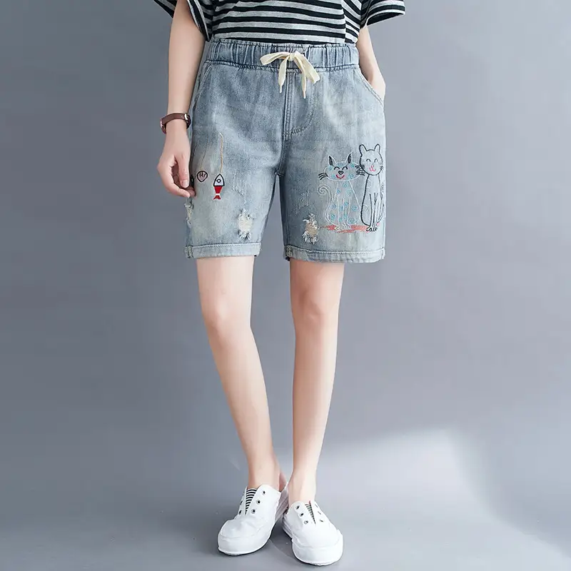 New Summer Denim Shorts For Women With A Loose High Waist