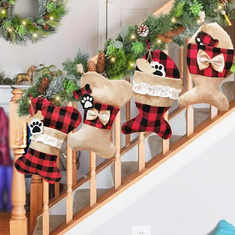 Christmas Ornament Christmas Socks Gift Bag - Suit