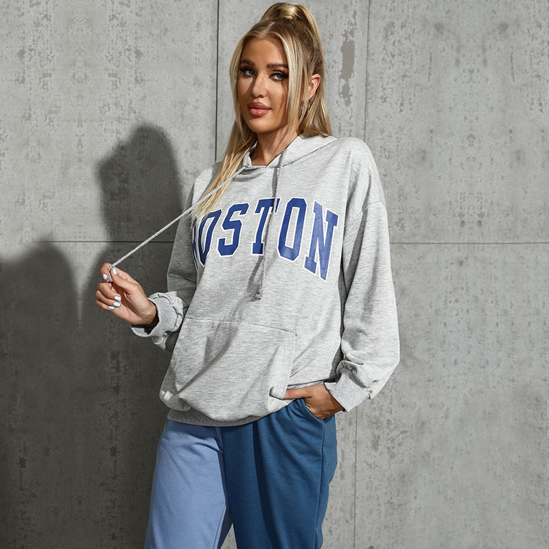 Casual Hooded Trendy Letter Sweater Women