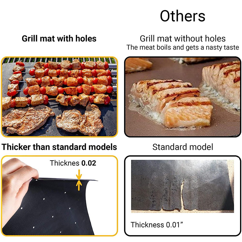 Title 2, Thickened BBQ Non-stick Barbecue Mat Barbecue M...